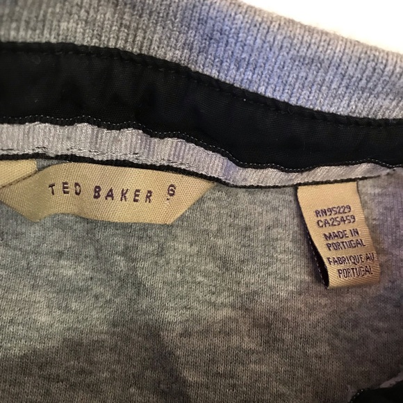 Ted Baker polo shirt grey cotton stretchy tee button up collar top - Picture 14 of 15